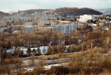 Kadan in Czechia 11. December 2023 on film photo-  blurriness and noise of scanned 35mm film were...