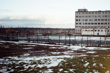 Demolition of former coal-fired power plant Prunerov I in Czechia on 11. December 2023 in film...