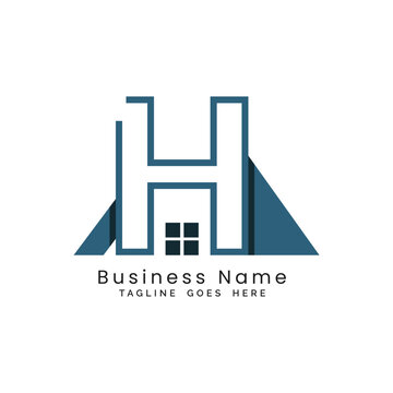 Letter H Real Estate Logo. Alphabet H Concept Design Property Business Icon