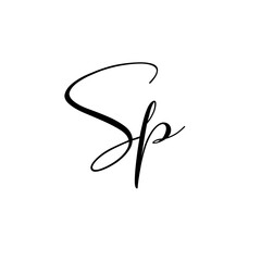 A hand-drawn signature logo design template	