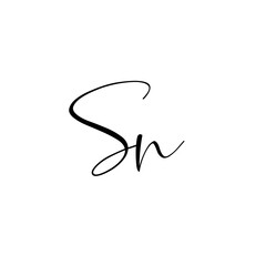 A hand-drawn signature logo design template	