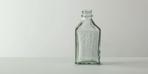 Empty glass bottle isolated on white, ai technology