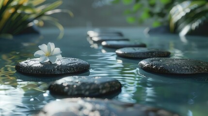 Obraz na płótnie Canvas Zen Stones in Water