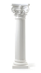  White greek column isolated on white background