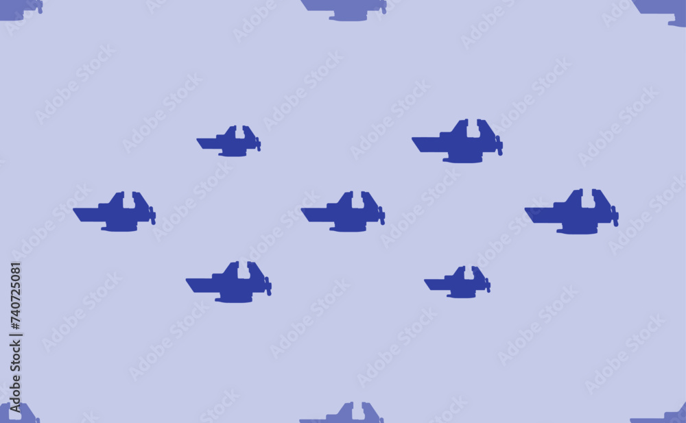 Aufkleber seamless pattern of large isolated blue vise symbols. the pattern is divided by a line of elements o