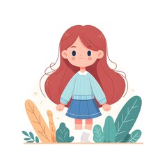 Fototapeta premium Pretty Girl . illustration of a girl on a white background 