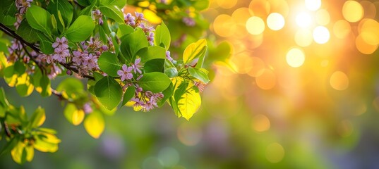 Lavender purple and sage green abstract bokeh banner background for design projects