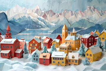 Origami Bariloche Winter Sports Paradise Scene

