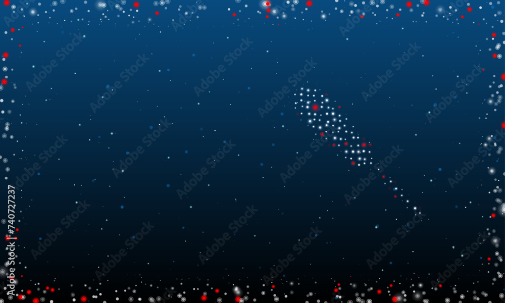 Aufkleber on the right is the a screwdriver symbol filled with white dots. pointillism style. abstract futuris