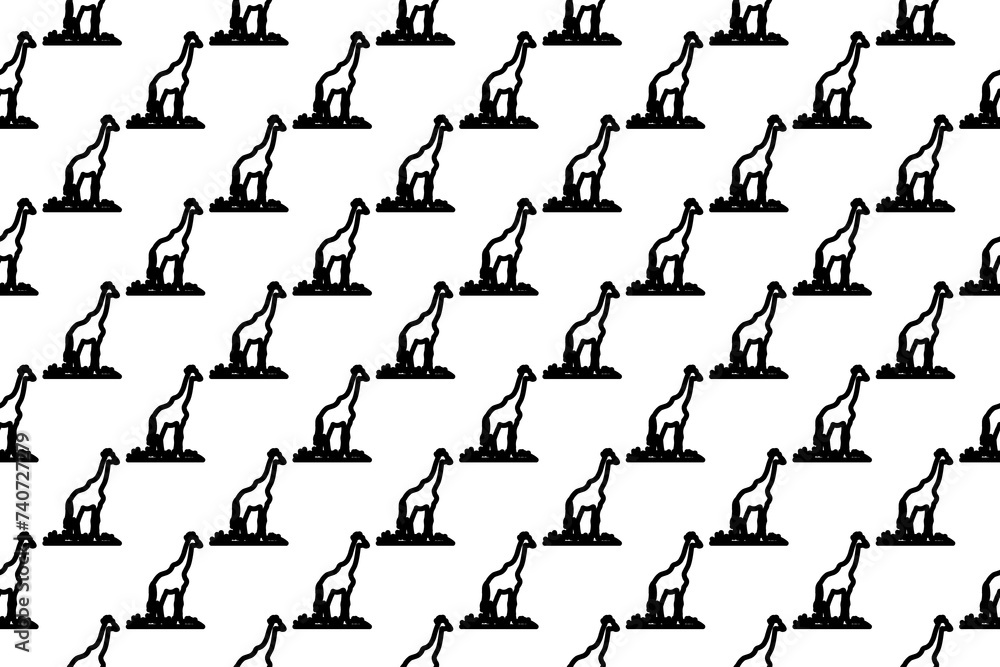 Aufkleber seamless pattern completely filled with outlines of giraffe symbols. elements are evenly spaced. ill