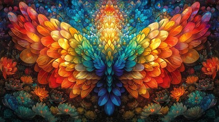 Obraz premium Stained glass window background with colorful abstract