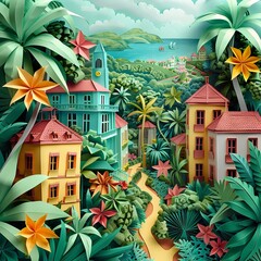 Origami Bridgetown Barbados: Colonial & Tropical Blend

 - obrazy, fototapety, plakaty