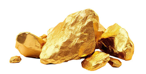 Shimmering gold nuggets, cut out