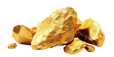 Shimmering gold nuggets, cut out