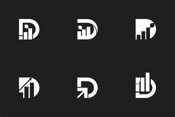 logo letters D Data Graph design vector for financial/business logo