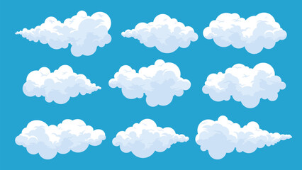 Set of vector cartoon clouds