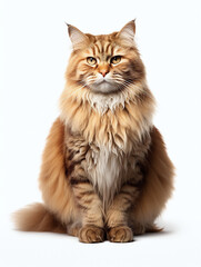 Obraz premium fat cat, white background, isolated, portrait