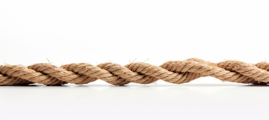 Long Frayed Rope isolated on white background