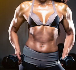 Naklejka premium female bodybuilder