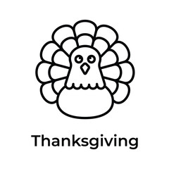 Chicken turkey vector design, thanksgiving icon in modern design style