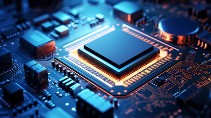 Microchip, central computer processor CPU concept
