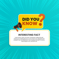 Vector did you know fun fact banner for education business and advertising