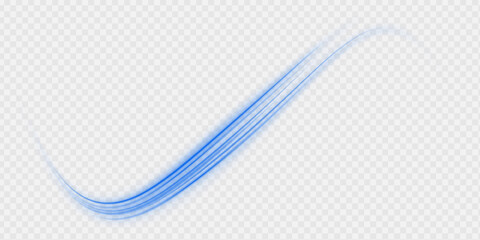 Wavy transparent curved lines in the form of a blue wave, dynamically flowing sea water in a large set of different contour shapes.