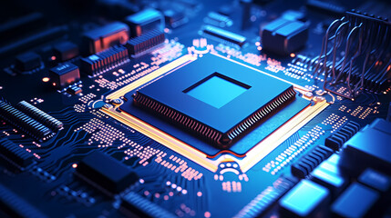 Microchip, central computer processor CPU concept