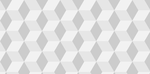 Fototapeta premium Minimal modern cubes geometric tile and mosaic wall grid backdrop hexagon technology wallpaper background. White and gray geometric block cube structure backdrop grid triangle texture vintage design.