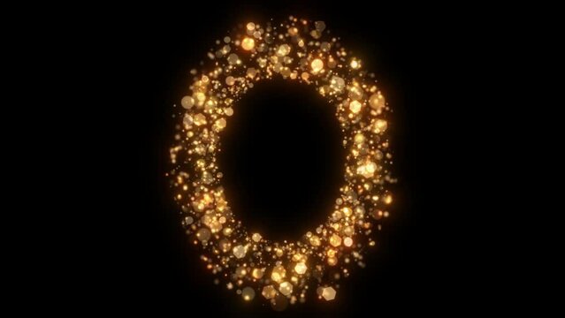 gold sparkle oval shapes background video light
