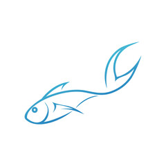 Fish and fin logo design vector illustration concept