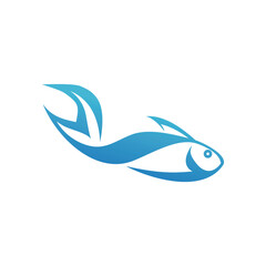 Fish and fin logo design vector illustration concept