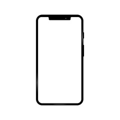 スマートフォン 黒 携帯電話 白 背景 ベクター イラスト