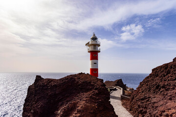 Punta de Teno, Lighthouse in the west of Tenerife, Spain. - 740739620
