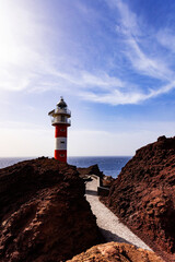 Punta de Teno, Lighthouse in the west of Tenerife, Spain. - 740739624