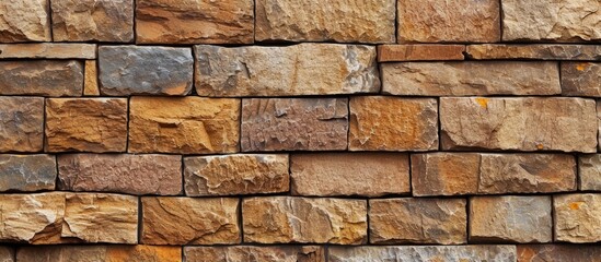 Obraz premium This close-up photo showcases a wall made entirely of rocks, providing a rustic appeal.