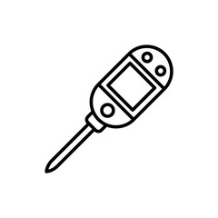 Thermometer outline icons, minimalist vector illustration ,simple transparent graphic element .Isolated on white background