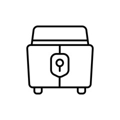 Treasure chest outline icons, minimalist vector illustration ,simple transparent graphic element .Isolated on white background