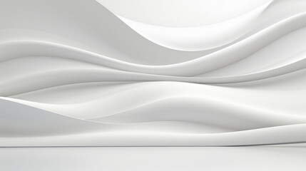 Fototapeta premium Abstract luxury white wave background. Abstract wavy texture for exhibition product. Beautiful stream of white wave, background. Generative AI