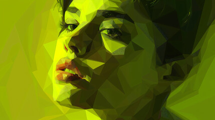 Light green yellow vector low poly layout.