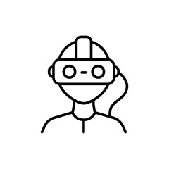 Virtual reality outline icons, minimalist vector illustration ,simple transparent graphic element .Isolated on white background