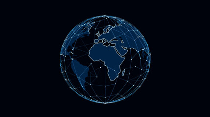 Abstract world globe with lines forming a network pattern. simple Vector art - obrazy, fototapety, plakaty
