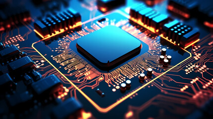 Fototapeta premium Computer chipsets and electronic motherboards