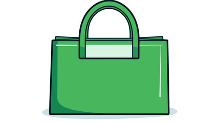 Abstract green eco-conscious shopping bag. simple Vector art