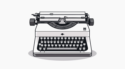 Abstract vintage black typewriter. simple Vector art