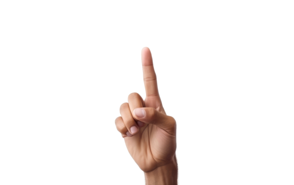 Person Making a Peace Sign With Their Hand. A person with their hand raised and fingers forming a peace sign gesture. on White or PNG Transparent Background.