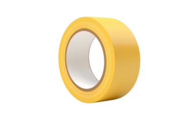 Yellow Tape. A photo showcasing a bright yellow tape. on White or PNG Transparent Background.