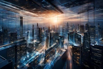 Photo sur Plexiglas Moscou A visually captivating depiction of digital transformation for the next-gen technology era, crafted with impeccable realism and perfect lighting, symbolizing the evolution and integration 