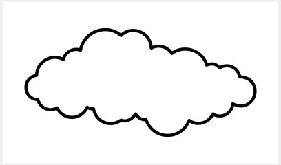 Cloud icon isolated. Weather symbol clipart. Outline Vector stock illustration EPS 10