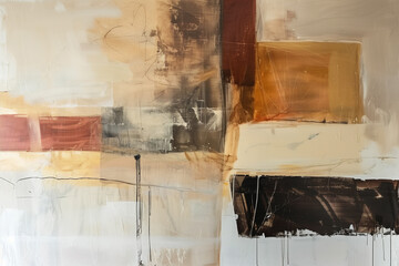 Textured Tranquility: Minimalist Abstract with Earthy Palette